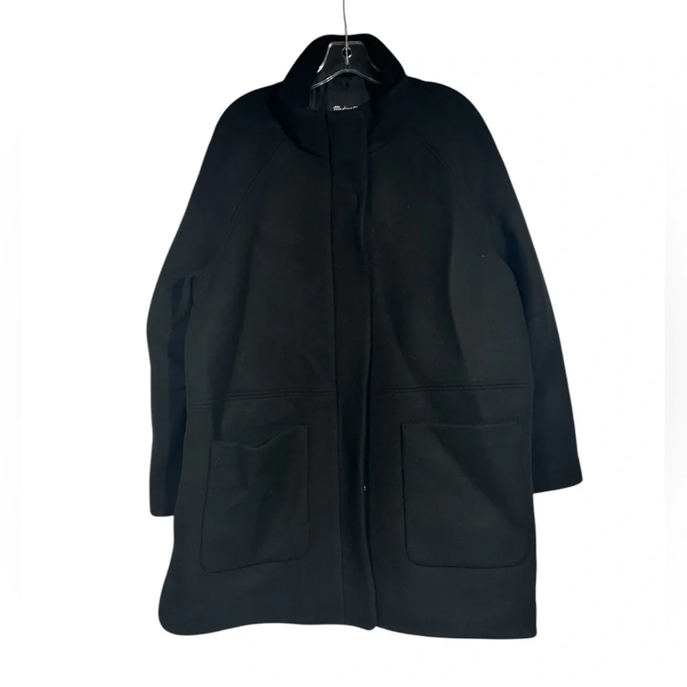 Madewell Estate Cocoon Coat in Insuluxe Fabric Size XXL Black